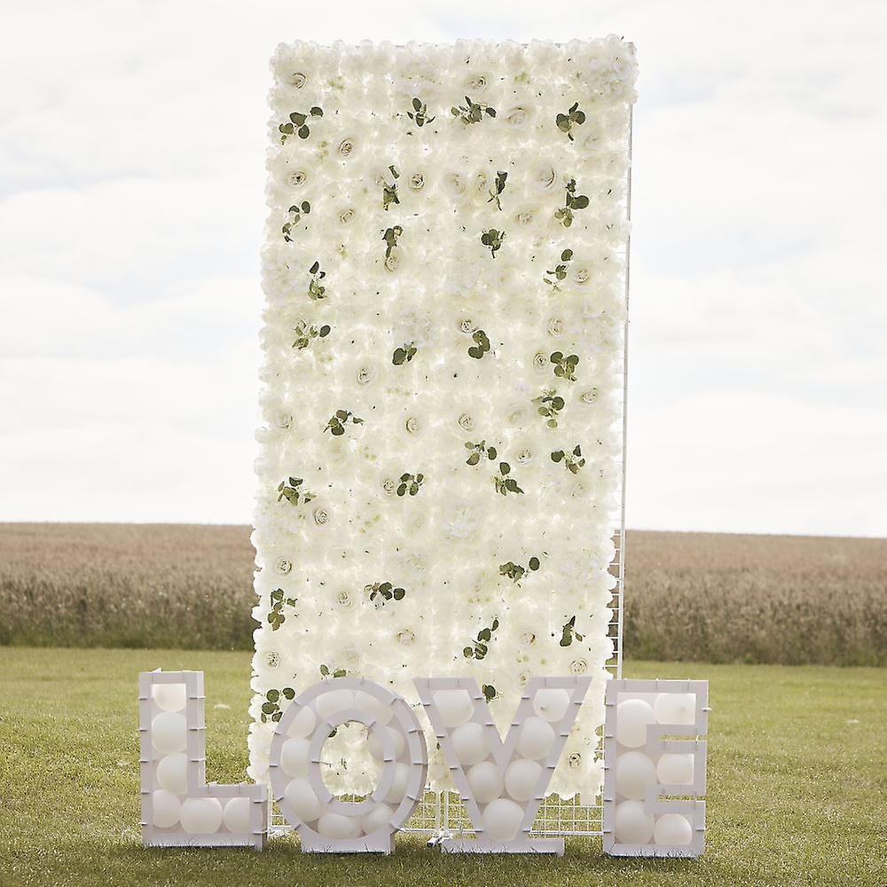 人工ホワイトローズフラワーホッ|ウォールタイルウェディングパーティーの背景の装飾