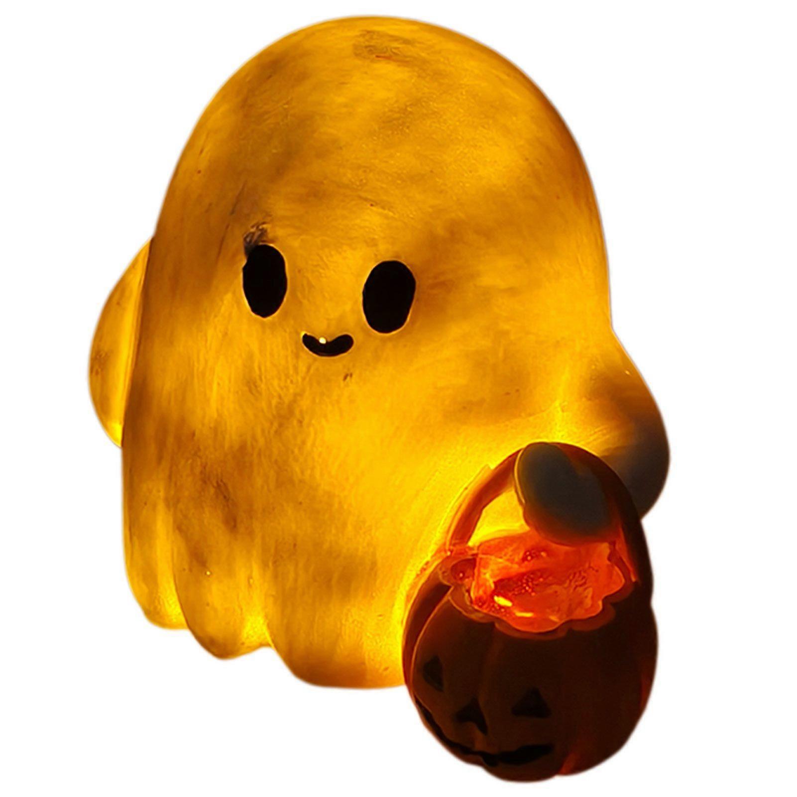 Cute Tiny Trick or Treat Ghosts 3D Printed Figurine for Halloween Desk Shelf Livingroom Bedroom Home Decor