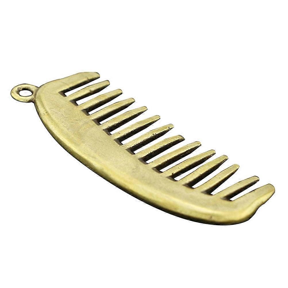Retro Golden Copper Comb Keychain Pendant for Decor Mini Size