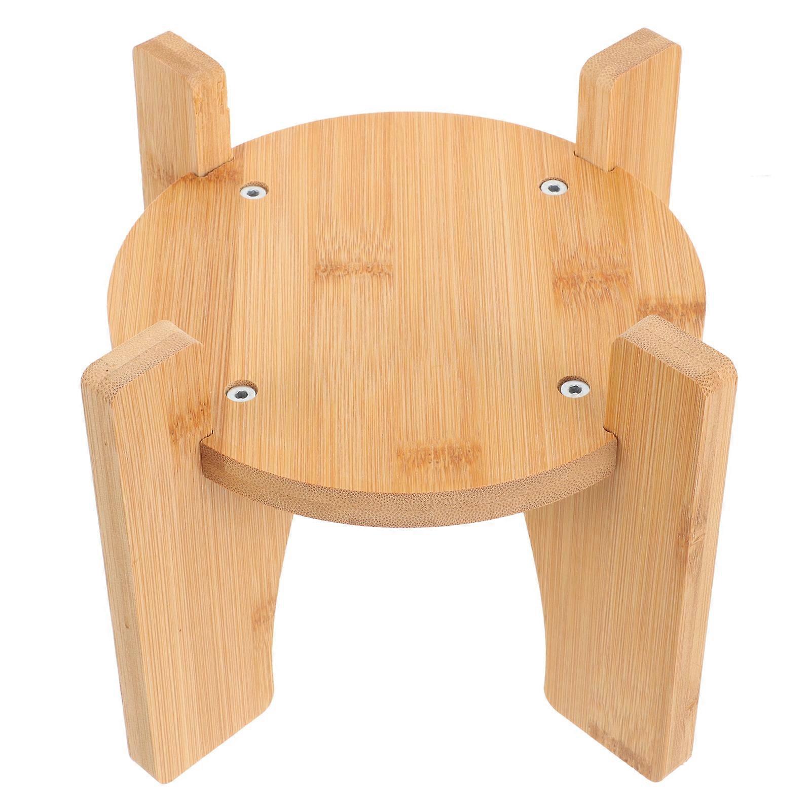 Drink Dispenser Stand Wood Base Round Shape Multi-Functional Use Office Setting 1Set