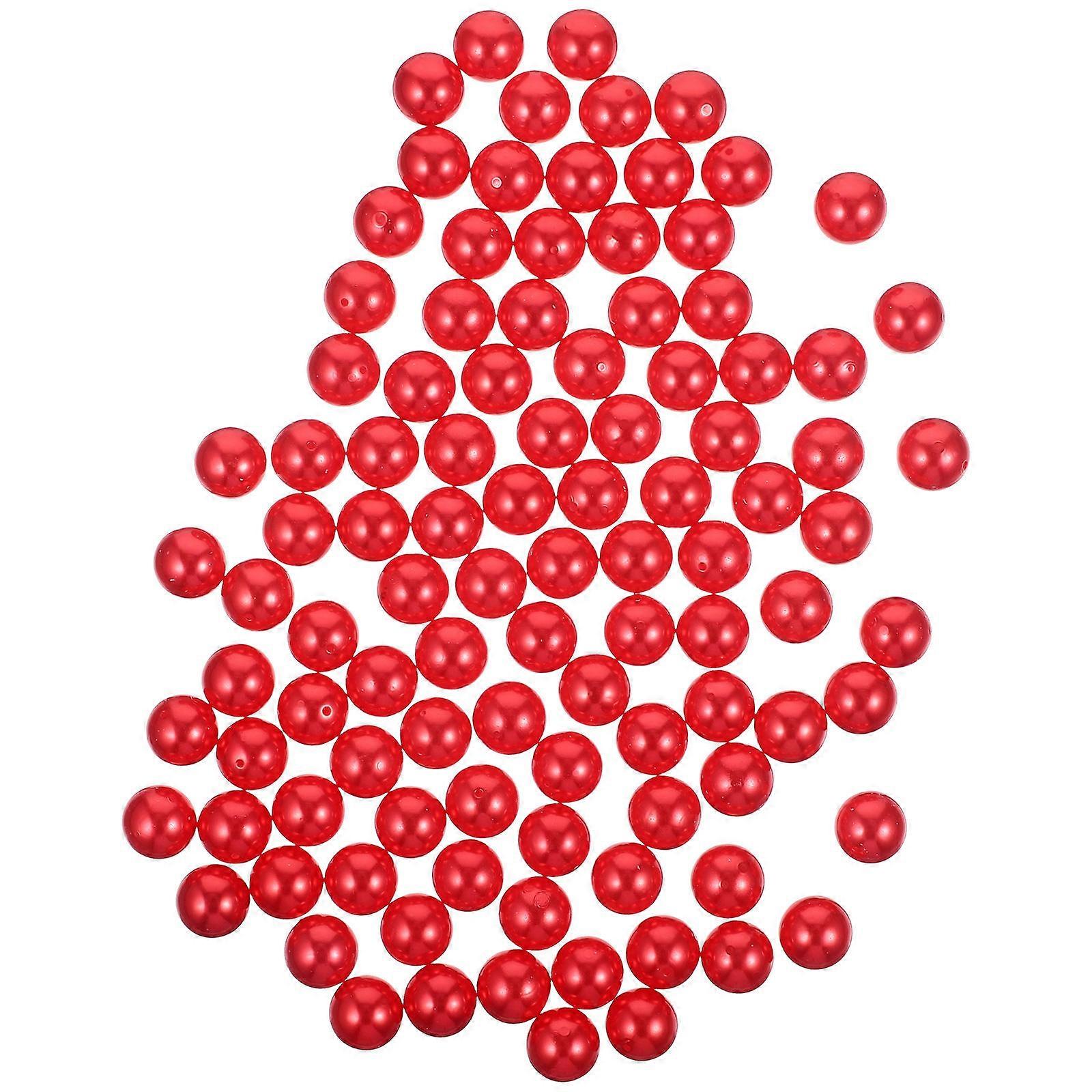 Red Vase Filler Pearls 100pcs ABS No Hole Design for Decorating Vases and Crafting Projects
