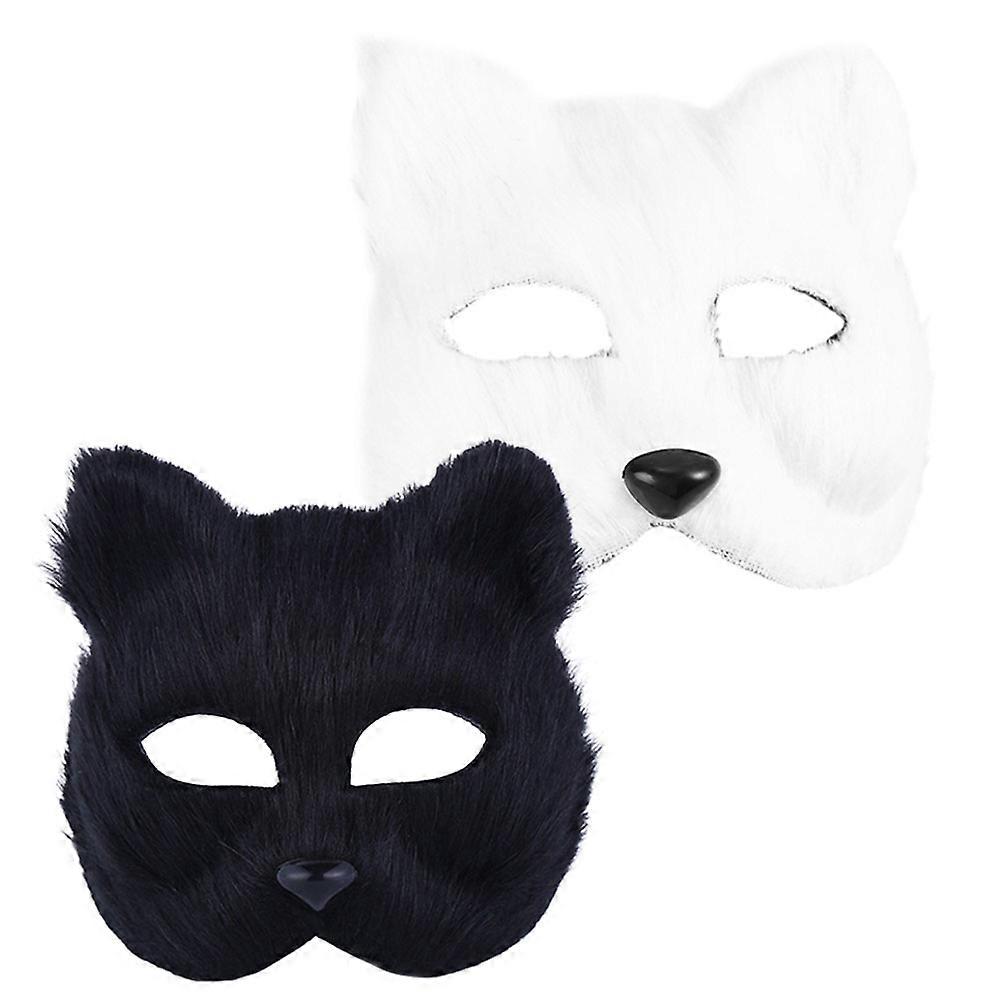 Kitsune Mask Japanese Half Face Prop 2Pcs Comfortable To Wear Perfect For Halloween Party Assorted Color Design