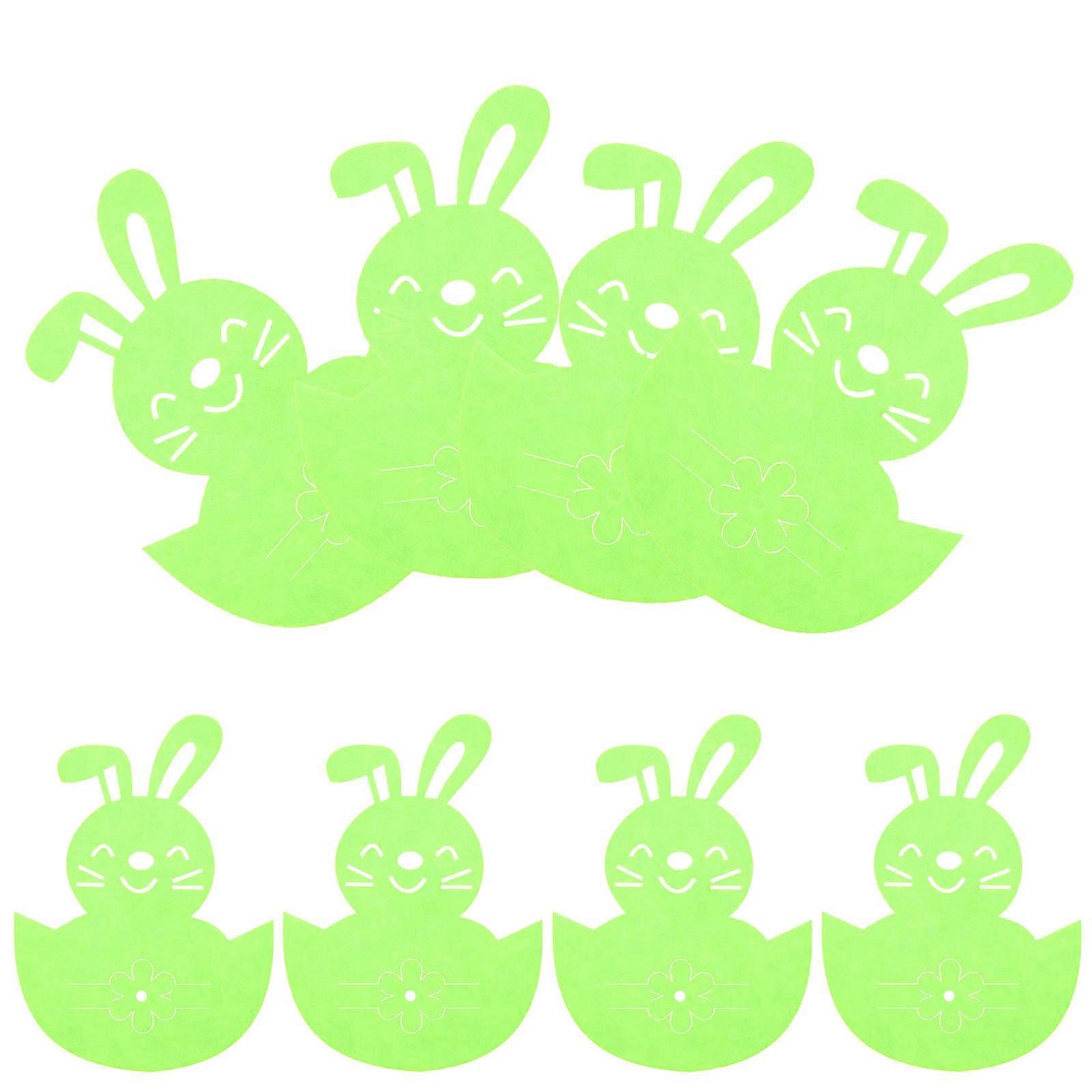 Light Green Bunny Utensil Cutlery Holders 8Pcs For Easter Parties Forks And Decorative Use