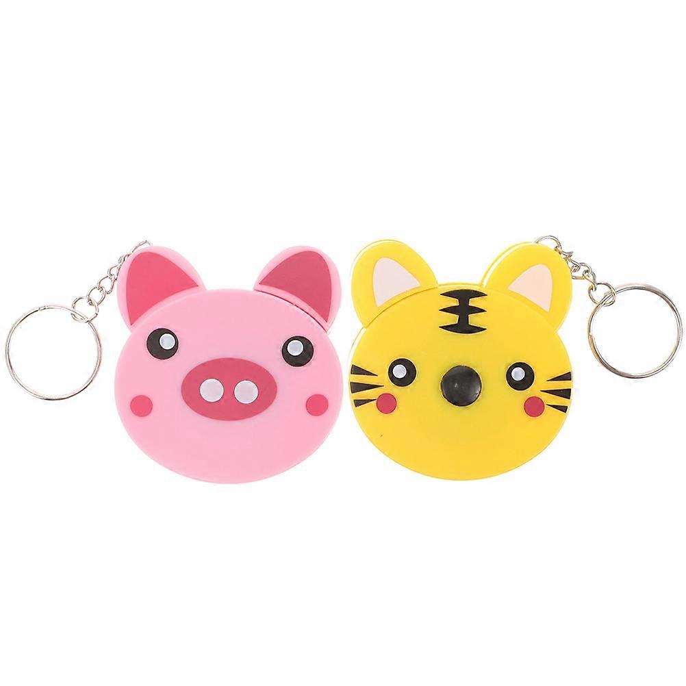 Animal Keyring Tape Measure Retractable Measuring Tool with Automatic Retraction Cute Keychain Decoration for Tiger Pig