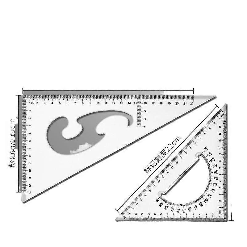 Triangle ruler set multifunctional drafting large size measurement