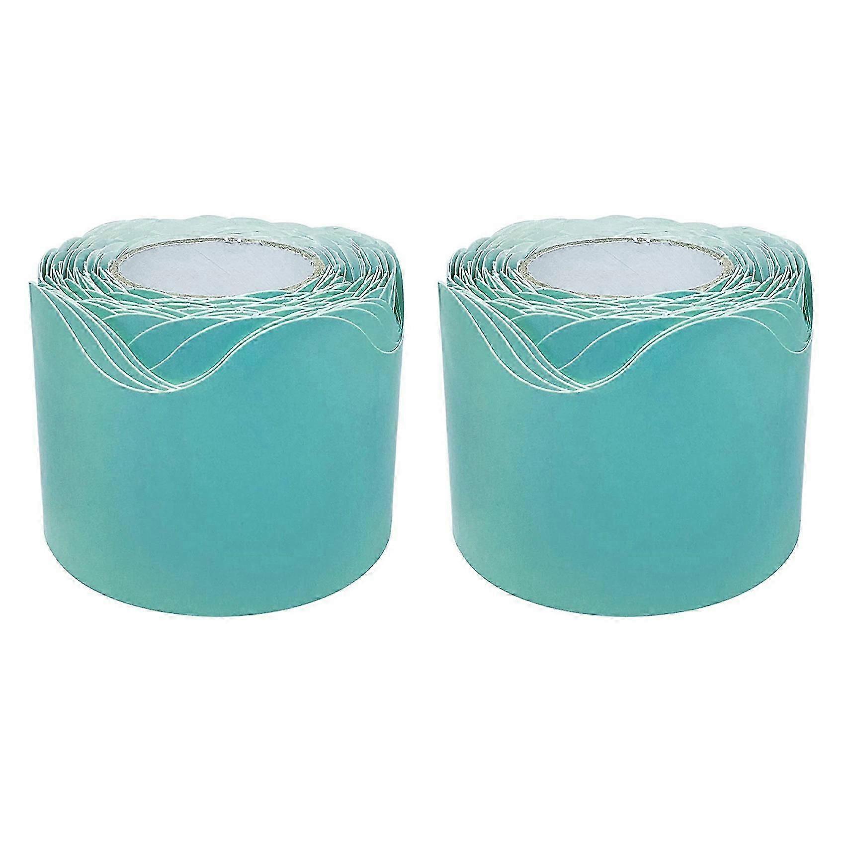 2PCS Modrý vroubkovaný okraj, 50Ft pro nástěnky/stěny