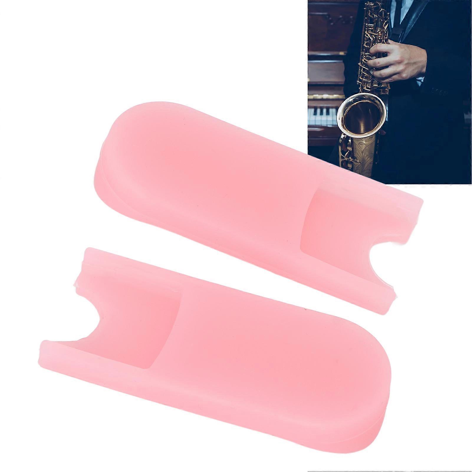 2PCS Saxophone Repose-doigt Coussin Protecteur de pouce avec selle Instruments à vent AccessoiresRose 