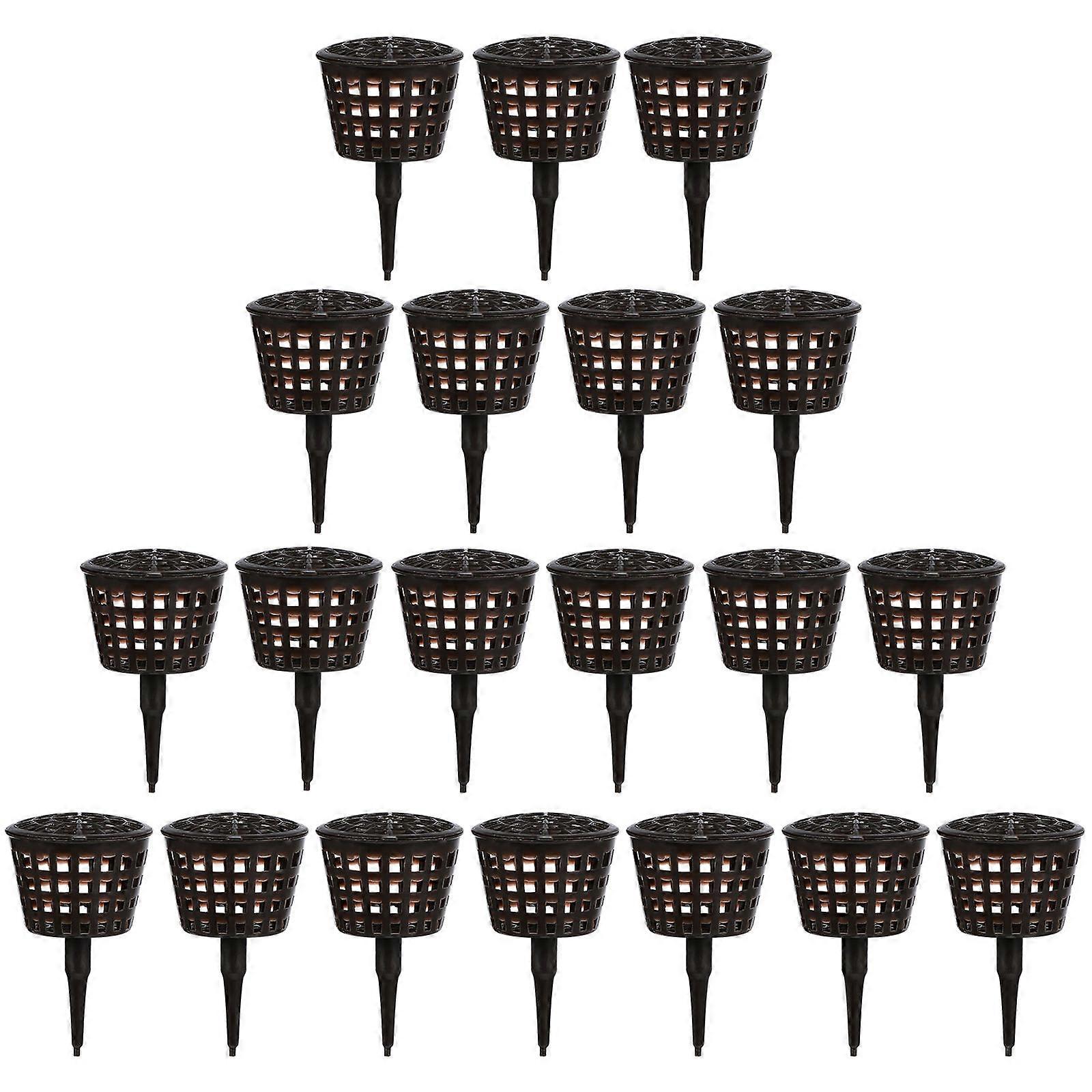 20Pcs Black Fertilizer Box with Cover for Flower Fertilizer Containers Ideal for Home Gardening and Plant Care with Soil Insertion Function