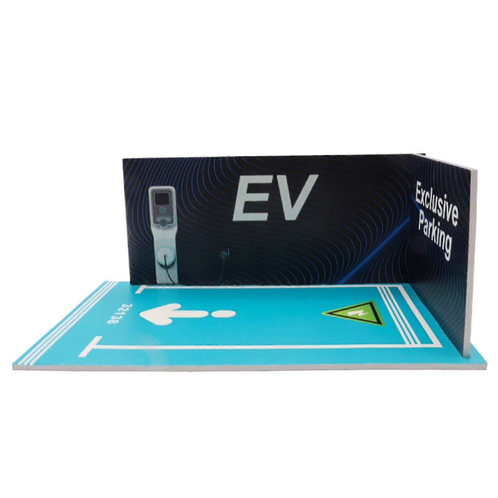 Parking Set Model 1:24 Scale Display Stand for Sports Cars, Green Parking Scene for Collectors and Car Models