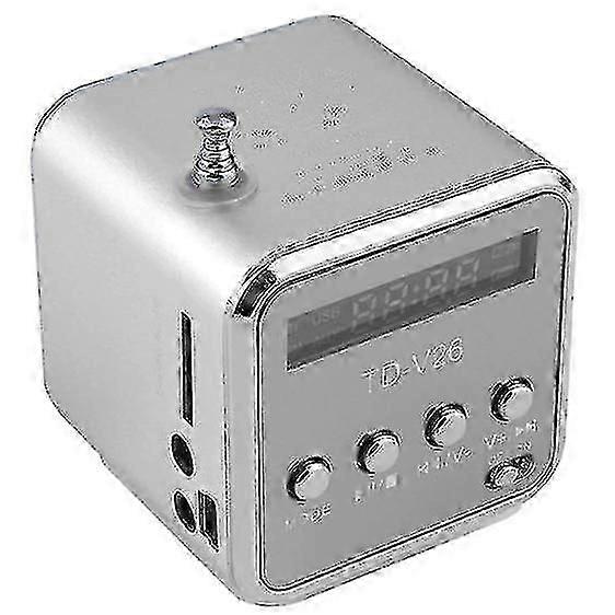 Compact Digital Aluminium FM Internet Radio with Mini Speaker - USB & SD Playback for Crisp Stereo Sound