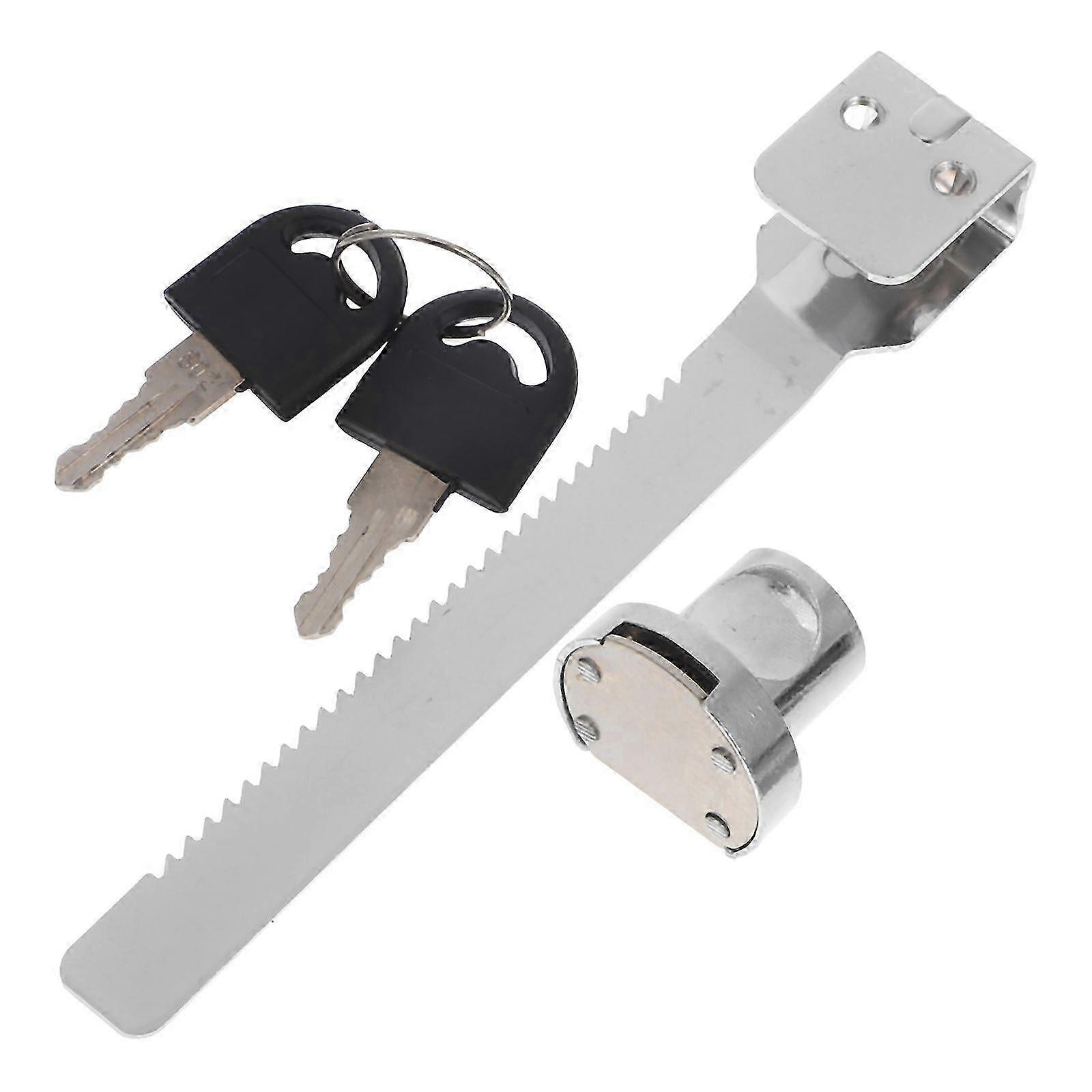 1 Set Sliding Glass Door Ratchet Lock Glass Drawer Display Case Lock With Keys Sliding Closet Showcase Security Lock Single Glass Door Display Case Lo