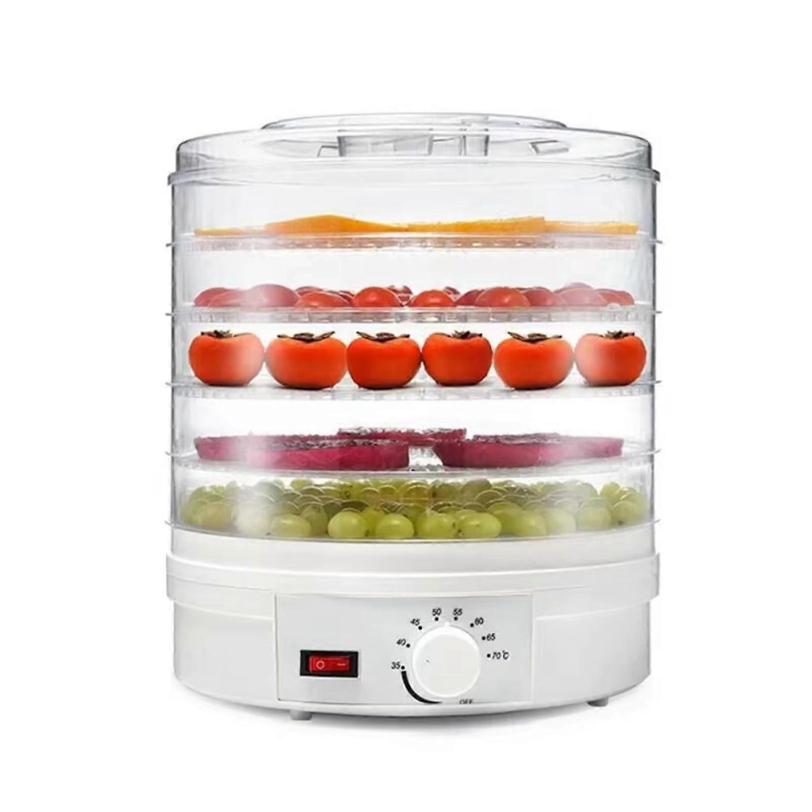 5 Tier Food Dehydrator, 350W, 360° Hot Air Circulation, Adjustable Temperature 3570°C for Drying Fruit, Jerky, Meat, Veggies and Pet , White