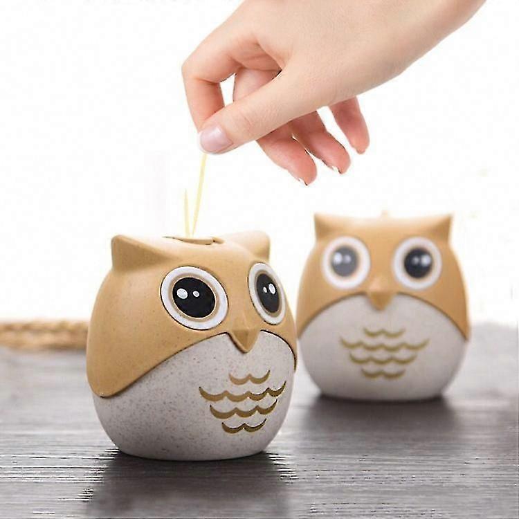 2pcs Cute Automatic Owl Toothpick Dispenser Holder, Toothpick Container Case for Kitchen Dining