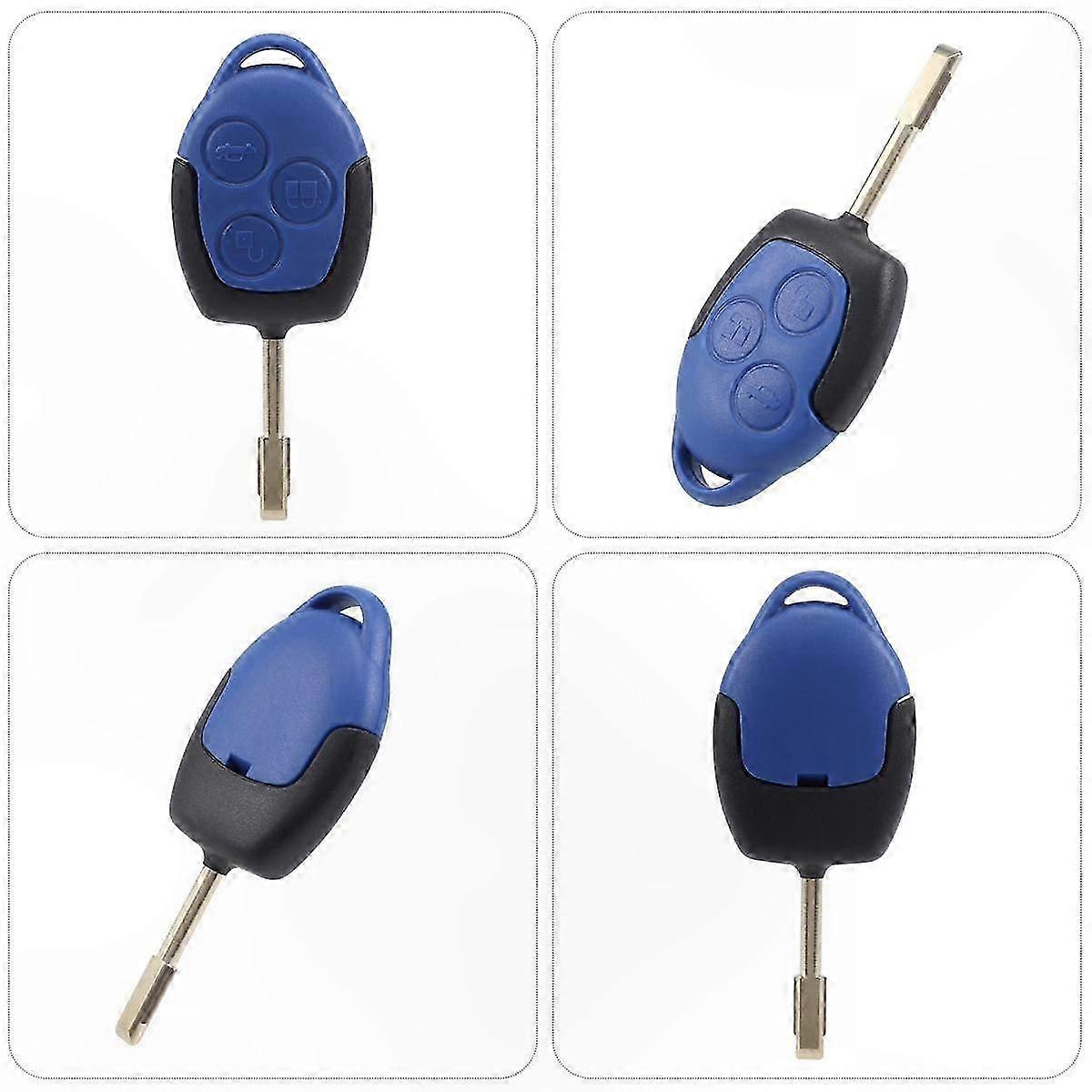 3-Button Key Remote Control Shell with Keys for Transit Blue