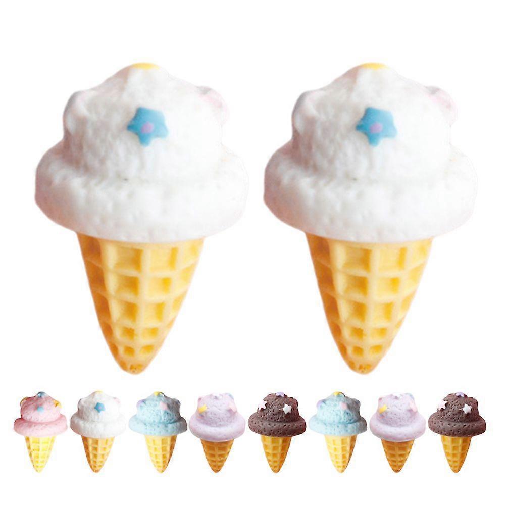 15pcs Artificial Ice Cream Cone DIY Fake Ice Cream Toy Ice Cream Photo Prop Dessert Models