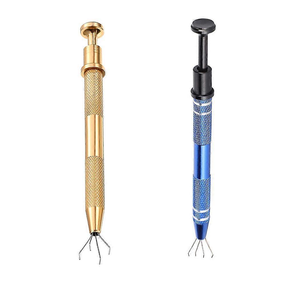 2 stk Perlekulefanger Rustfritt stål Diamantfanger 4-kloholder Pickup Verktøy