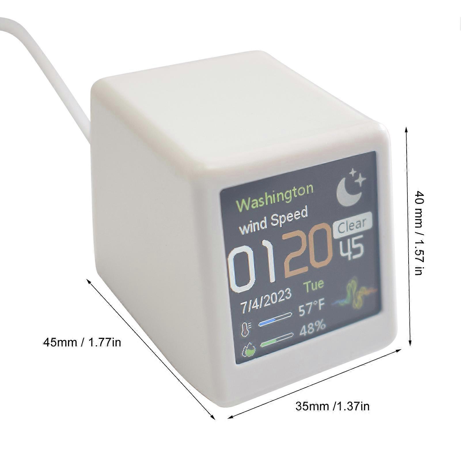 Colorful OLED Multi-Function Information Display WiFi Smart Desktop DIY Creative Clock Weather Station Wireless Indoor Outdoor Thermometer Hygrometer