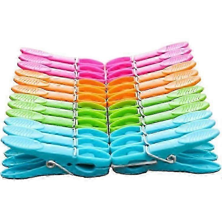 2025 24-pack plastic clothespins, heavy duty spring loaded laundry clothespins