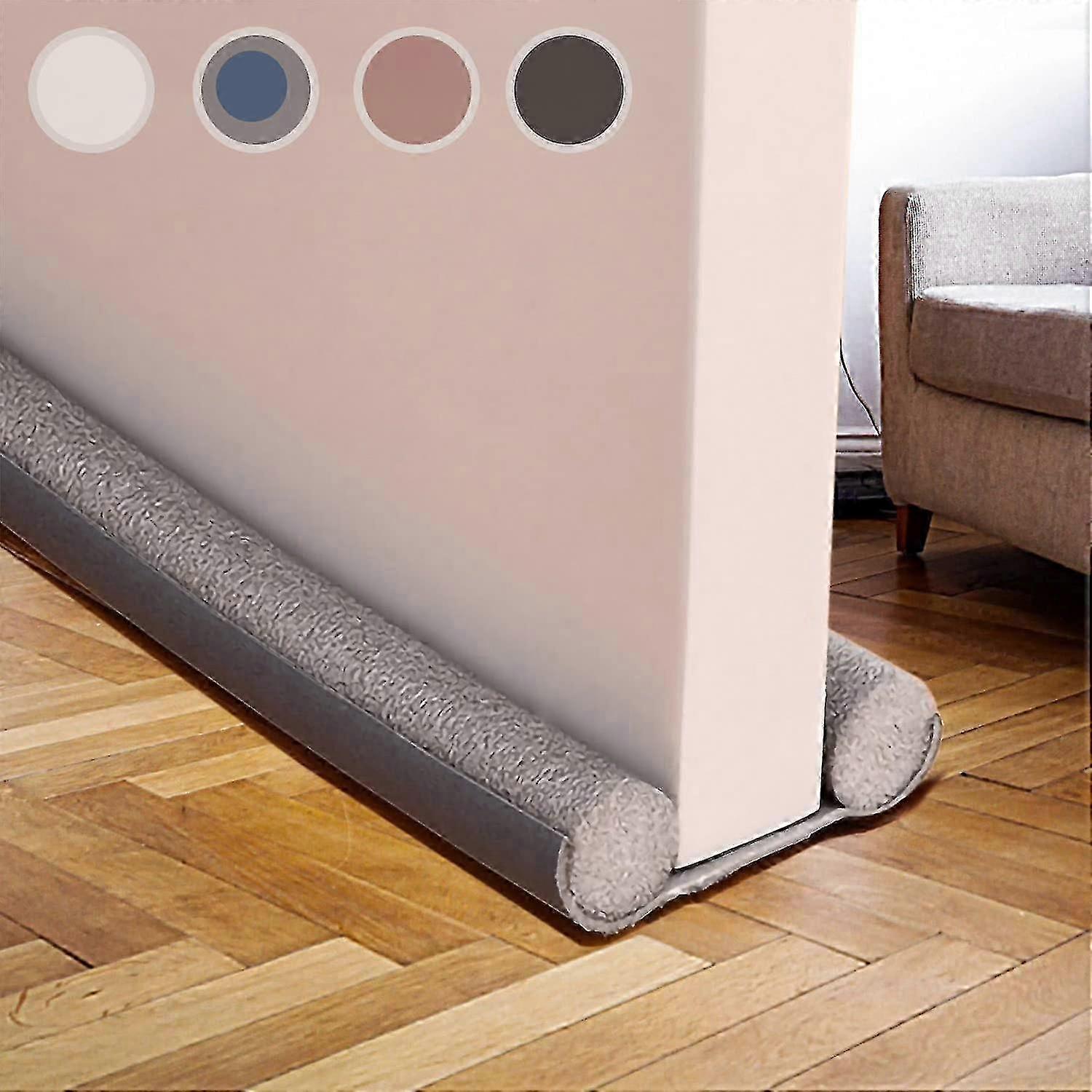 Draft Excluder for Door Bottom 37 Inches, Double Door Draft Stopper, Energy Saving Weather Stripping with Noise Reduction