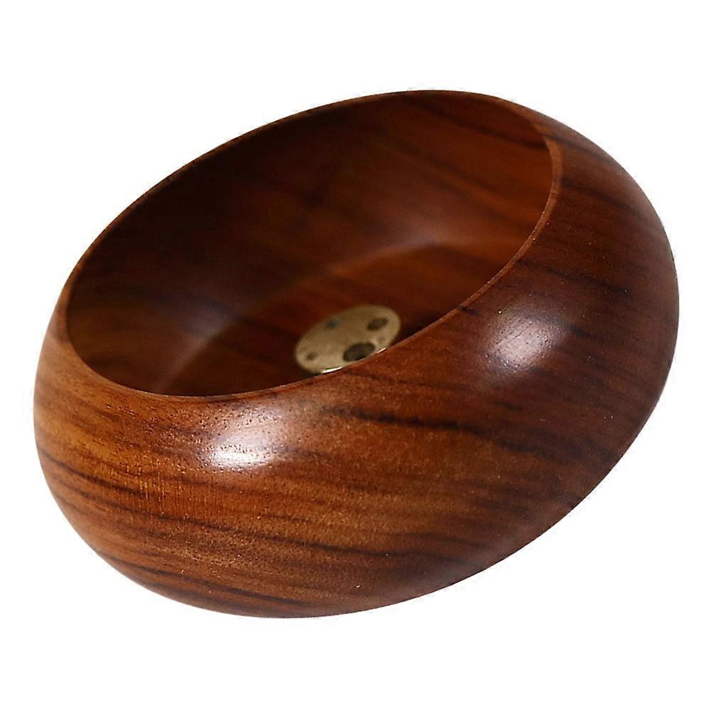 Bowl Shape Censer Decorative Tray for Romantic Atmosphere Brown Wooden Fragrance Holder Tray for Gift 1Pcs