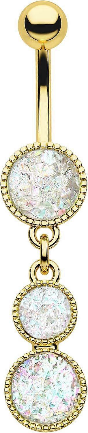 Dangle Belly Button Rings Gold Belly Button Ring Dangling 14G 10MM Sparkly Gold