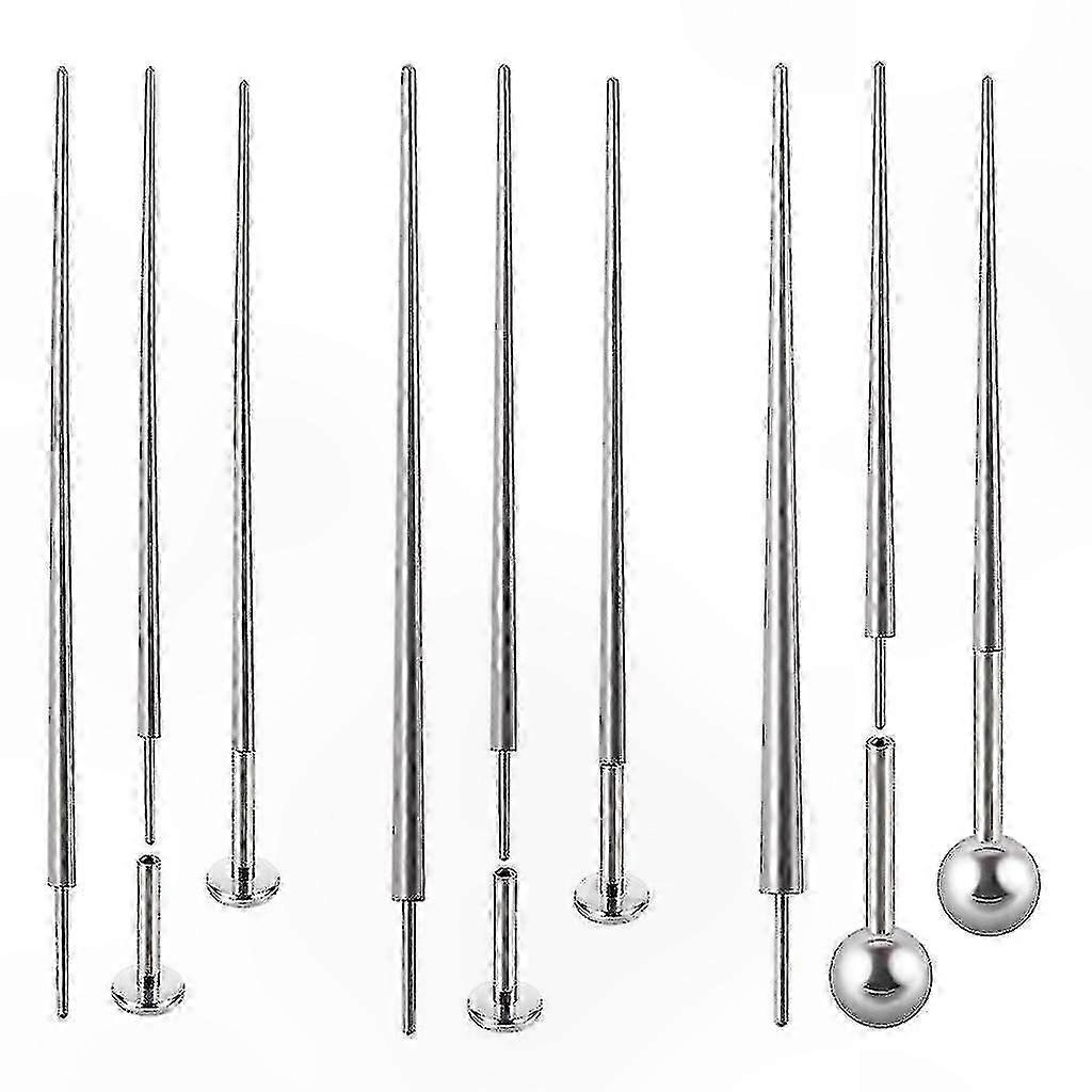 Steel Taper Pins for Piercing Insertion, 14g/16g/18g Sizes Available