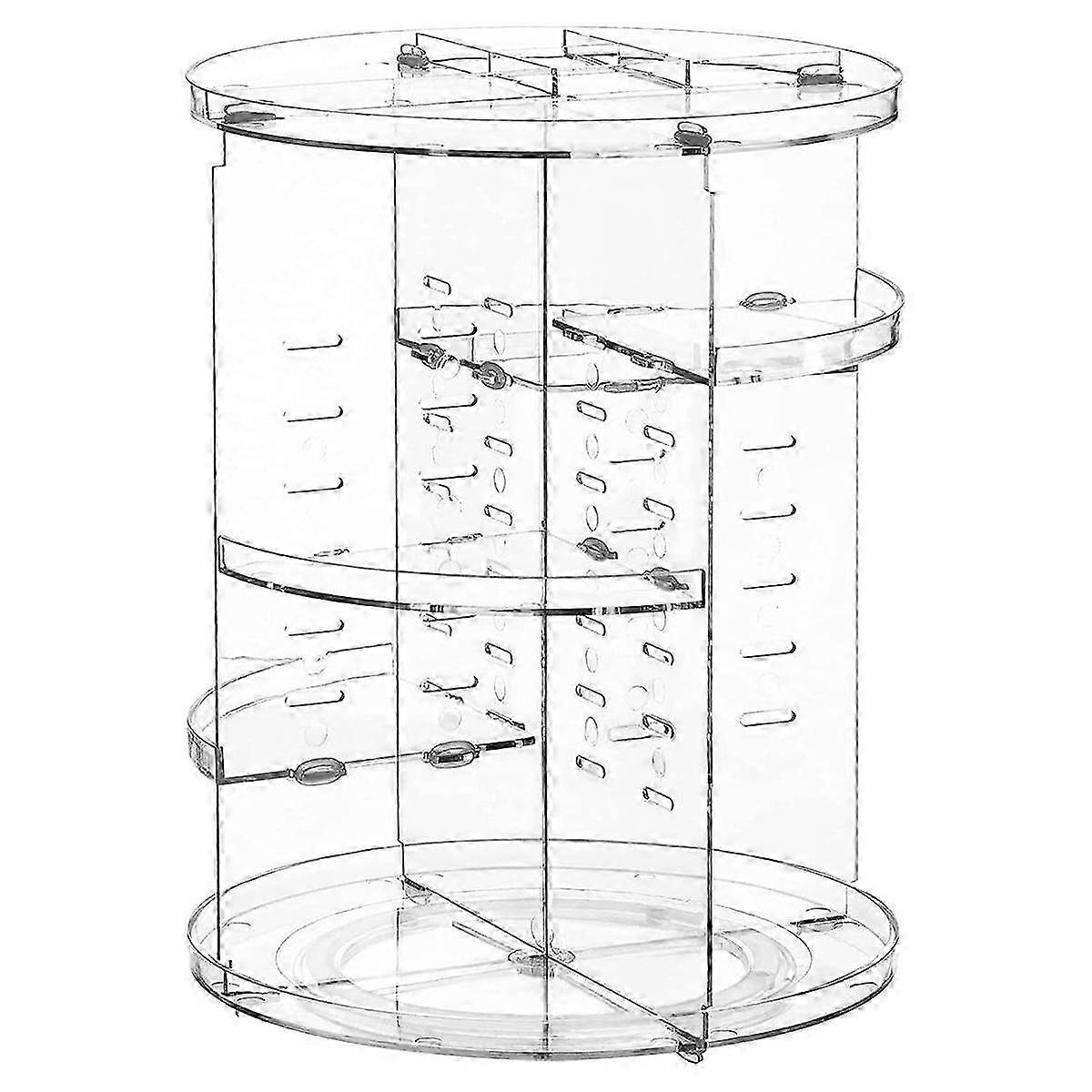Rotating Makeup Organizer Stand: 360-Degree Rotation, Clear Cosmetic Storage with Adjustable Display and Large Capacity