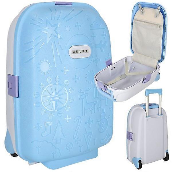Children's rolling suitcase carry-on blue