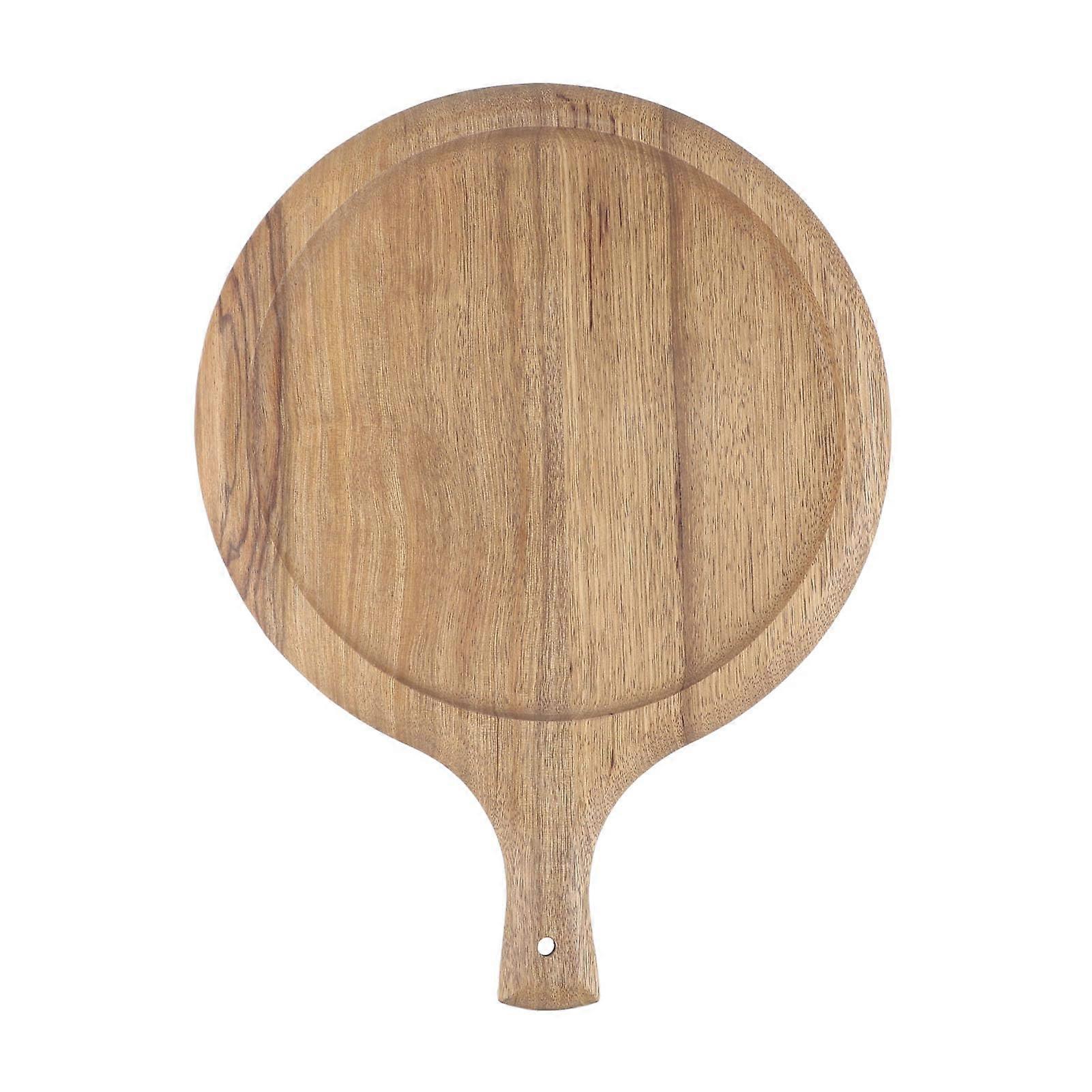Wooden Pizza Tray With Handle, Round Pizza Tray, Pizza Peel Paddle, Pizza Board For Baking