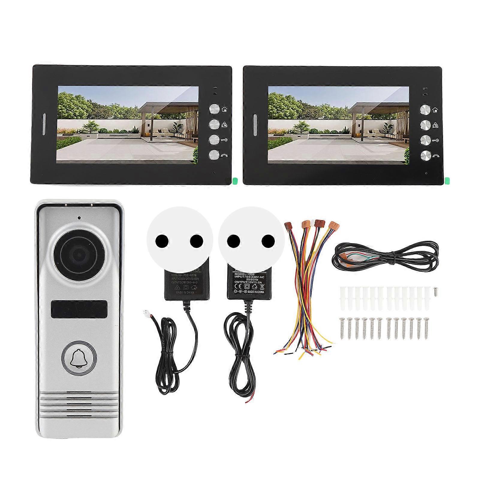 7 Inch 2 Units Door Entry Dual Way 800x600 Pixels Video Intercom System for Home Villa House Apartment
