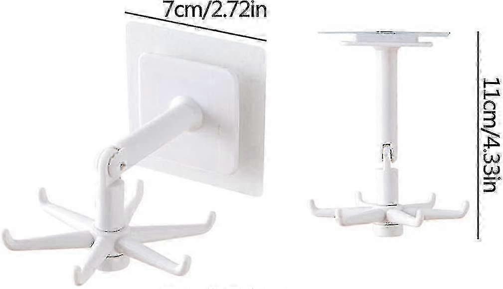 360-degree Hole-free Swivel Hook Multi-functional Retractable Hook 10 Pieces