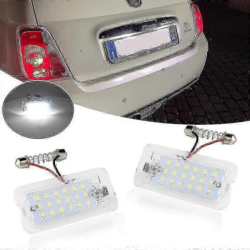 2x Fits Led Number Plate Lights For Fiat 500 / Abarth 500 2007-2016 Canbus Xenon