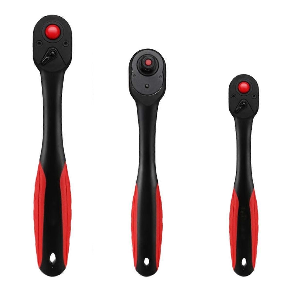 72-Tooth Ratchet Wrench Quick Release Ratchet Handle Reversible 1/4in 3/8in 1/2in Drive Auto Repair Tool Home DIY Tools