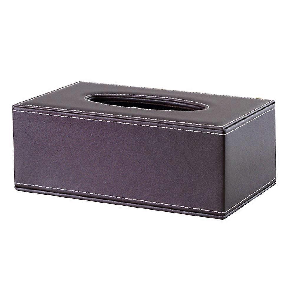 PU Tissue Box Coffee Color Paper Holder with for Office Use
