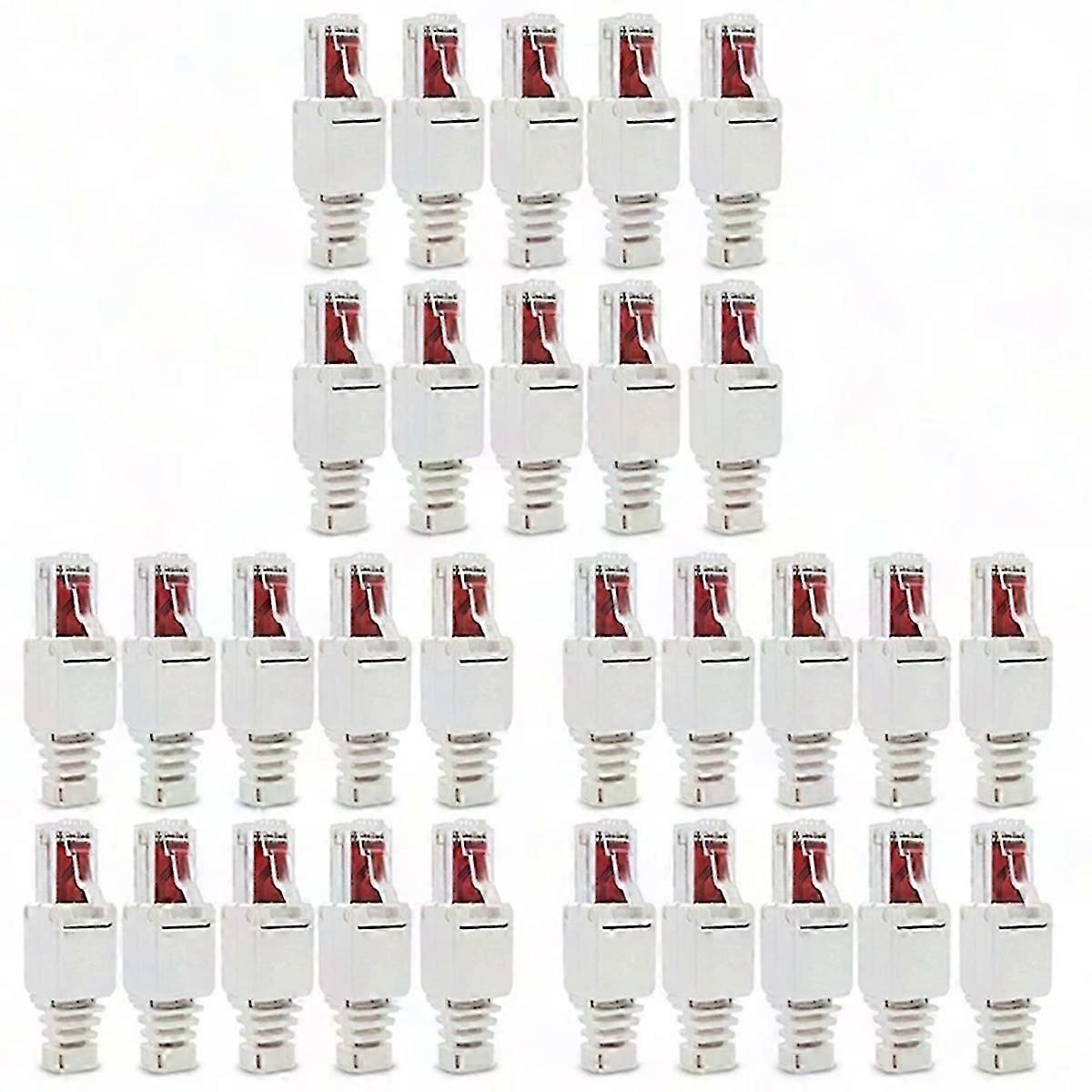 30PCS Tool-Free RJ45 CAT6 LAN UTP Cable Plug, No Tools Needed for CAT5 CAT7 Installation