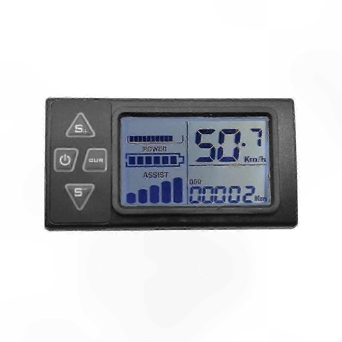 LCD Display Dashboard for E-Bike with 6-Pin Connector, Compatible with 24V/36V/48V BLDC Controllers