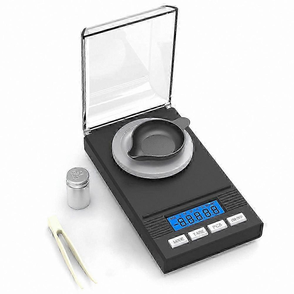 Precision Milligram Scale, 50g Capacity, 0.001g Accuracy, Compact LCD Display for Lab & Personal Use