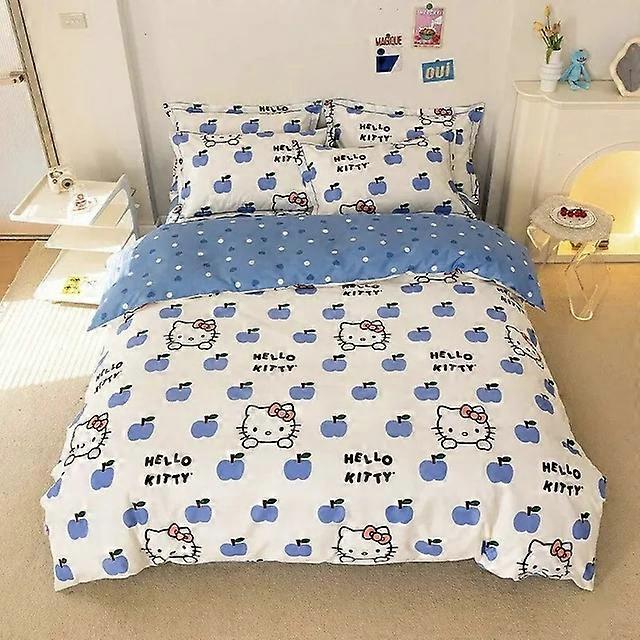 Hello Kitty Duvet Cover Bedding Set Quilt Cover with Pillowcase Single King Queen Double Size Home Textile Kids Room Decor