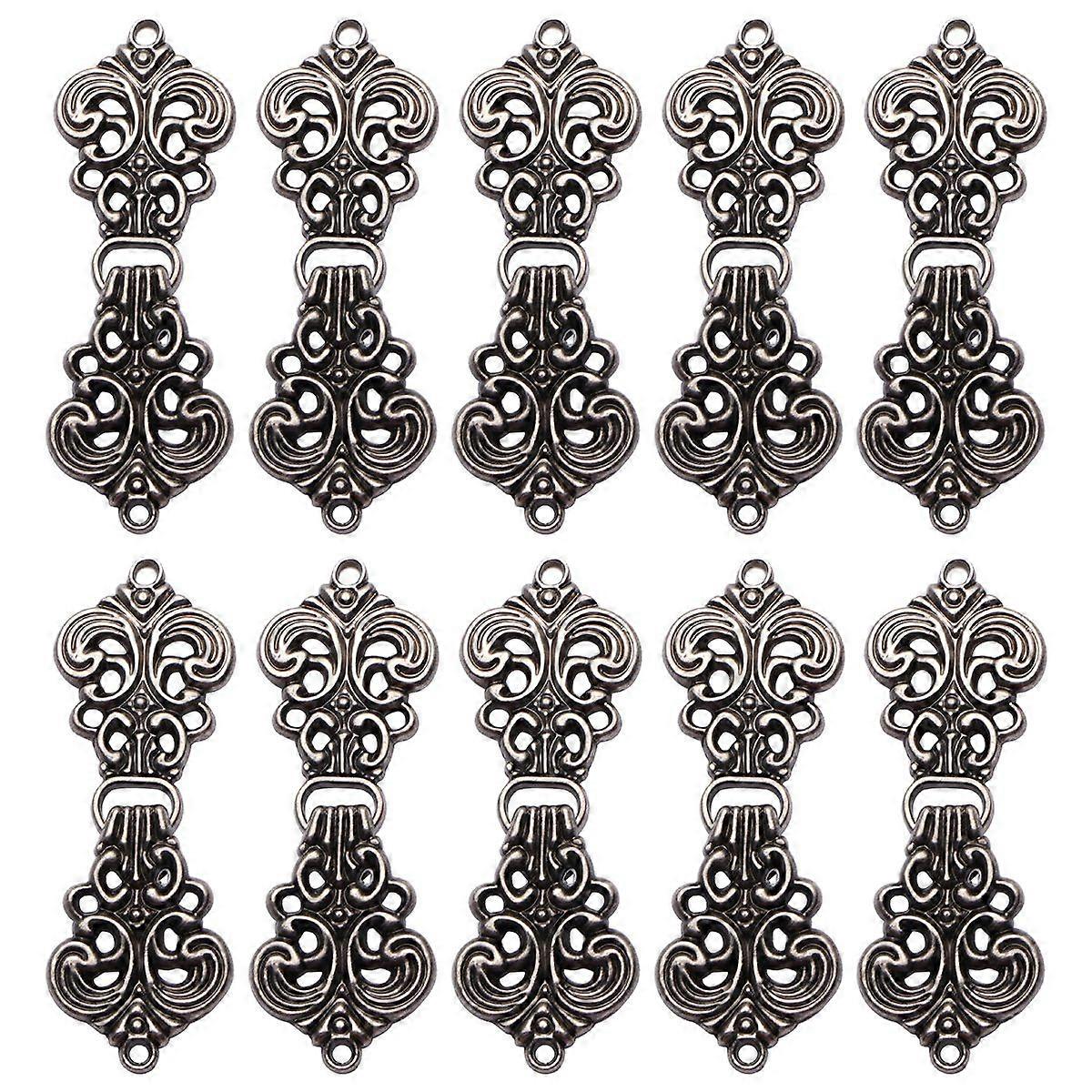 20 Pairs Snap Hooks: Vintage Chinese Knot Cloak Clips - Cloud Pattern Alloy Buckles For Hanfu Cardigans Shawls And Coats