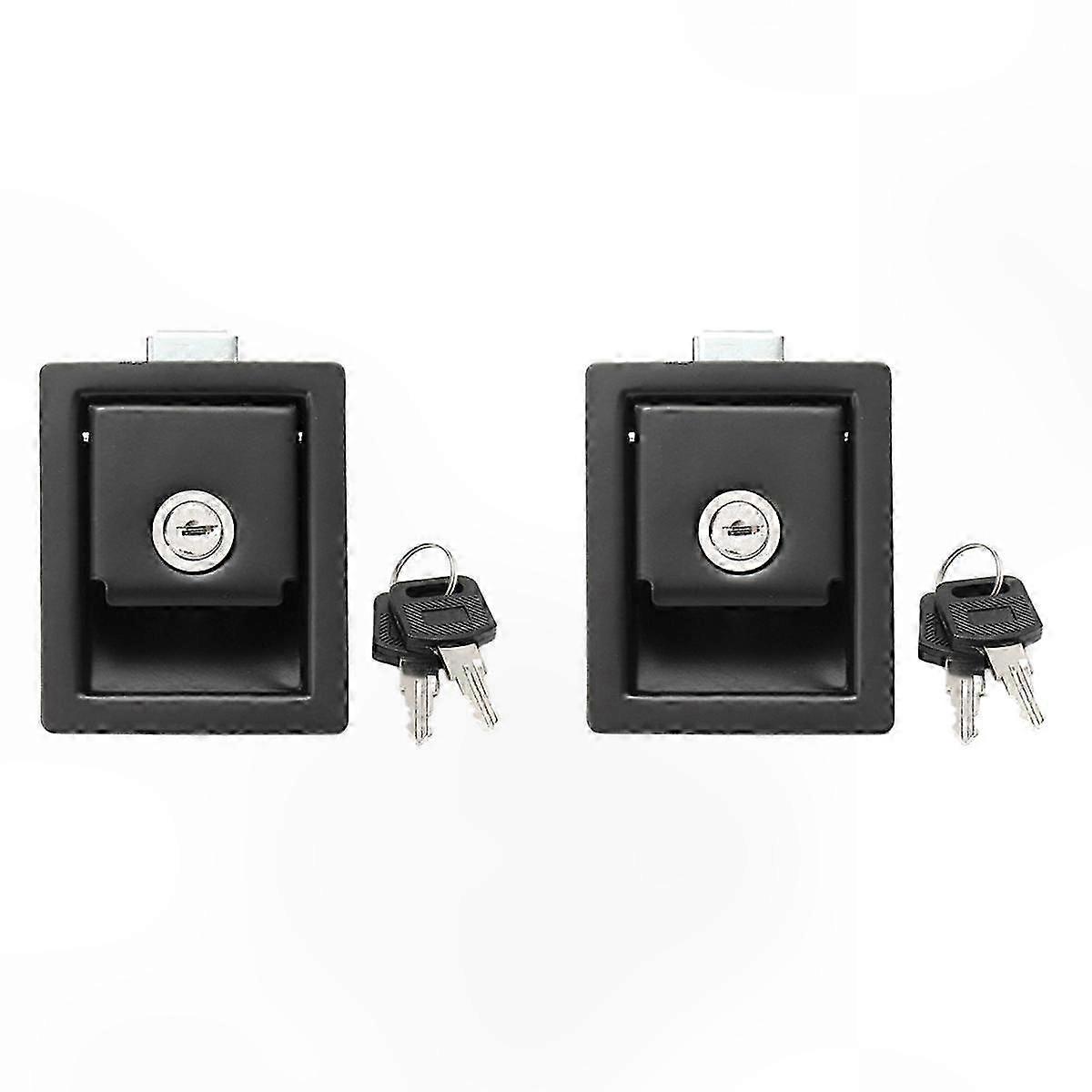 2-Pack RV Camper Door Lock Handles with Knobs for Trailer Entry Panels