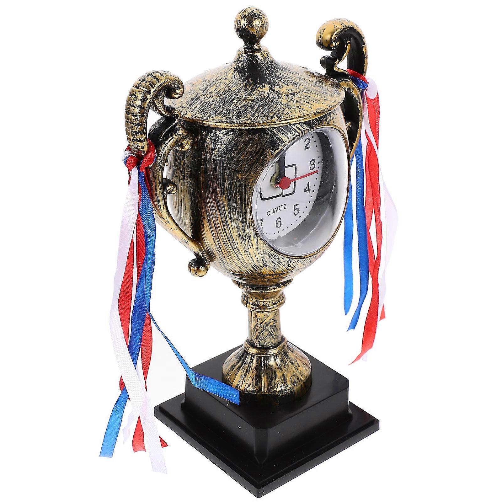 Golden Desk Alarm Clock 5Pcs Trophy Mechanical Alarm Clock for Graduation Gift