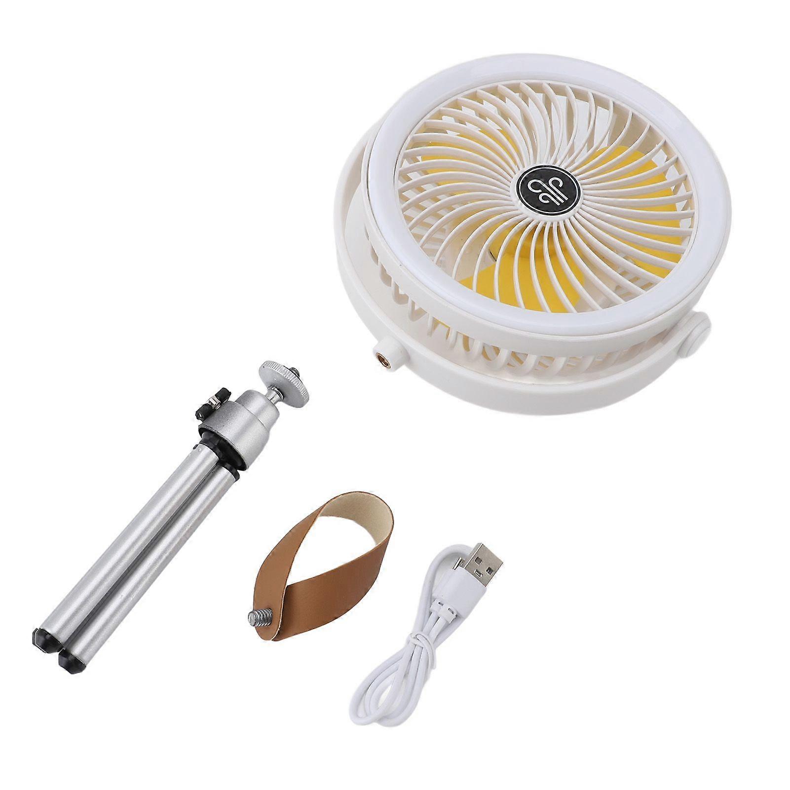 Camping Fan with LED Lantern 1200mAh USB Rechargeable LED Portable Camping Fan with Tripod and Strap for Outdoor Car Office