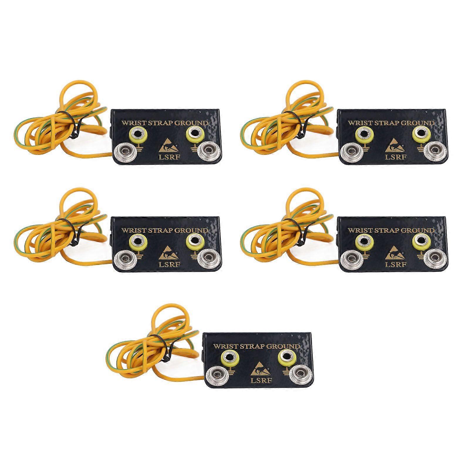5Pcs Wrist Strap Ground Socket Connector ESD Grounding System L Shaped Non Static
