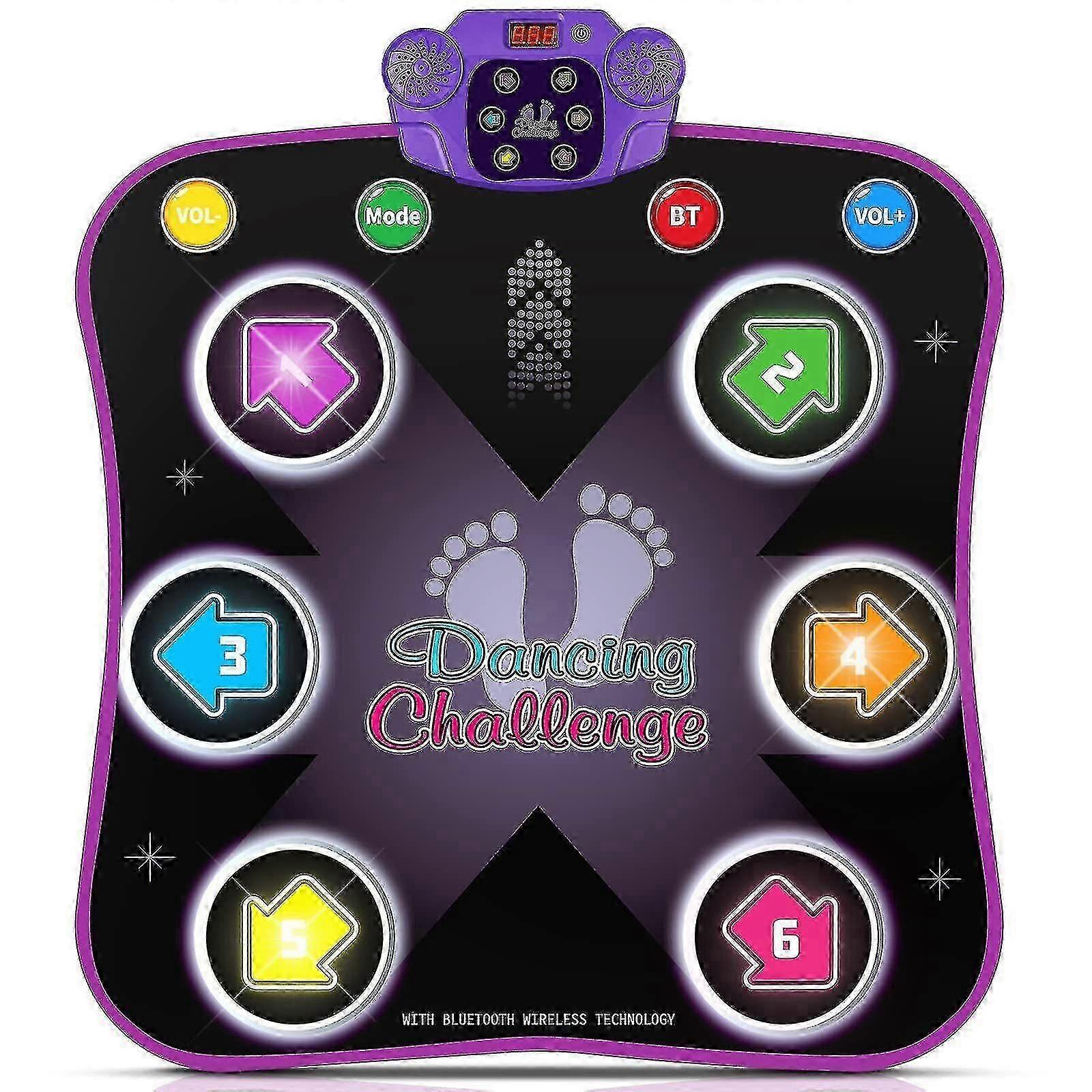 Kids Dance Mat For 3 4 5 6 7 8 9 10+ Year Old With Bluetooth, Music Dance Pad With Light Up 6 Arrows, Electronic Dance Blanket Toys With 5 Game Modes-