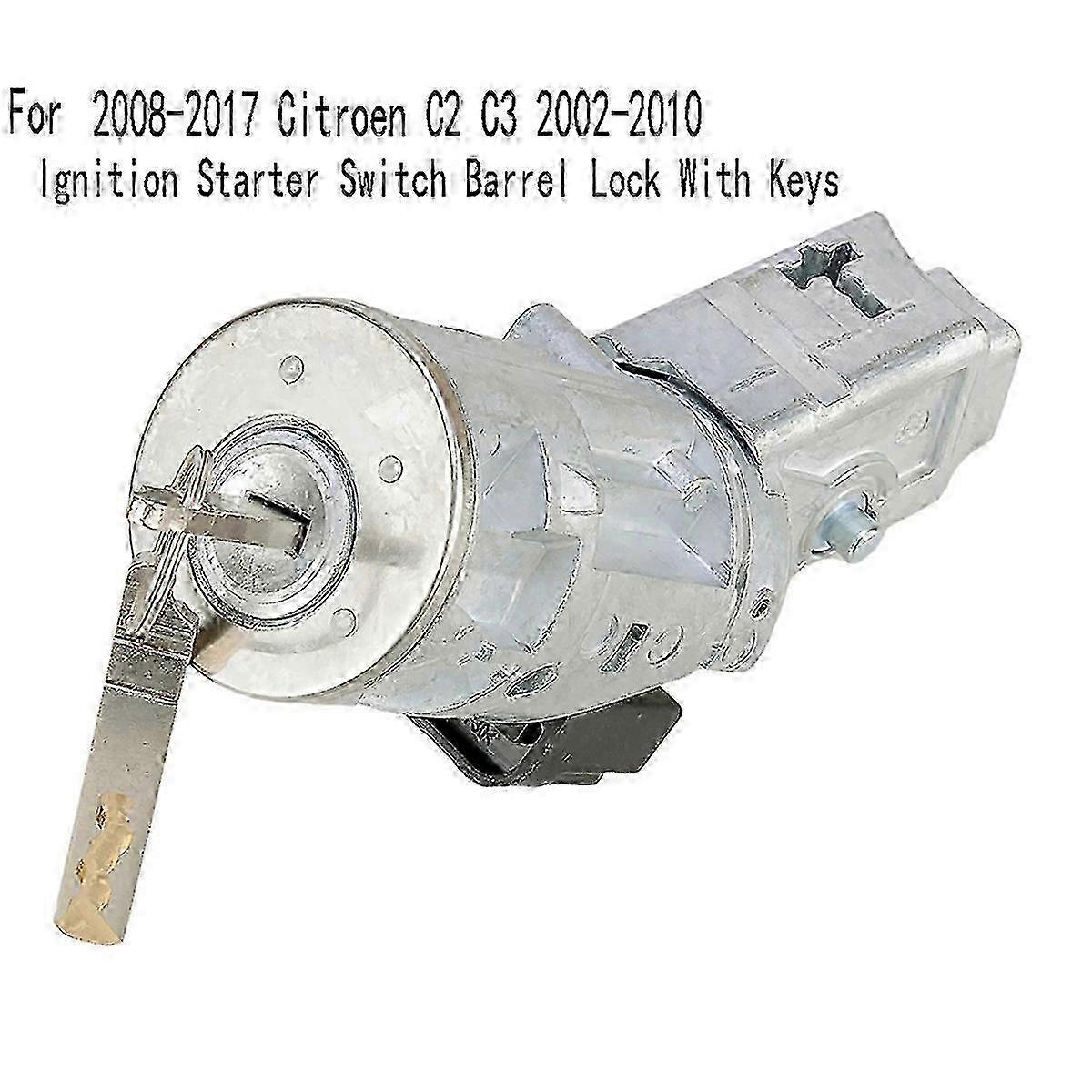 Ignition Starter Switch Barrel Lock with Keys for Peugeot Partner MK2 2008-2017 Citroen C2 C3 2002-2 Edition 0919