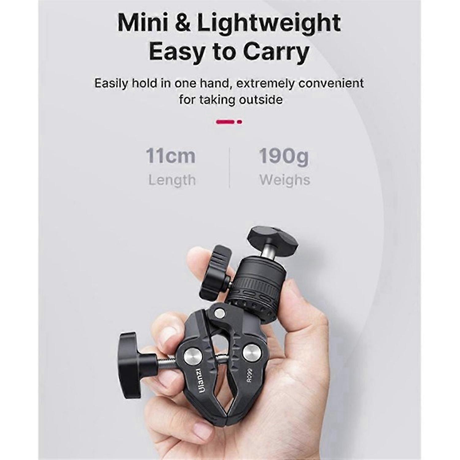 Ulanzi R099 Super Clamp Camera Mount with 360° Adjustable Mini Ball Head, Magic Arm for GoPro, DSLR,