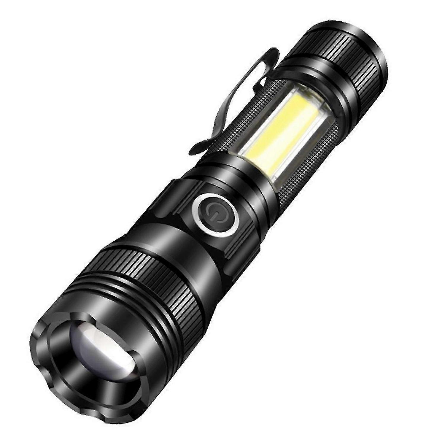 LED Camping Flashlights Bright Flashlight 600LM Rechargeable Zoomable Flash Light for Emergency Outd
