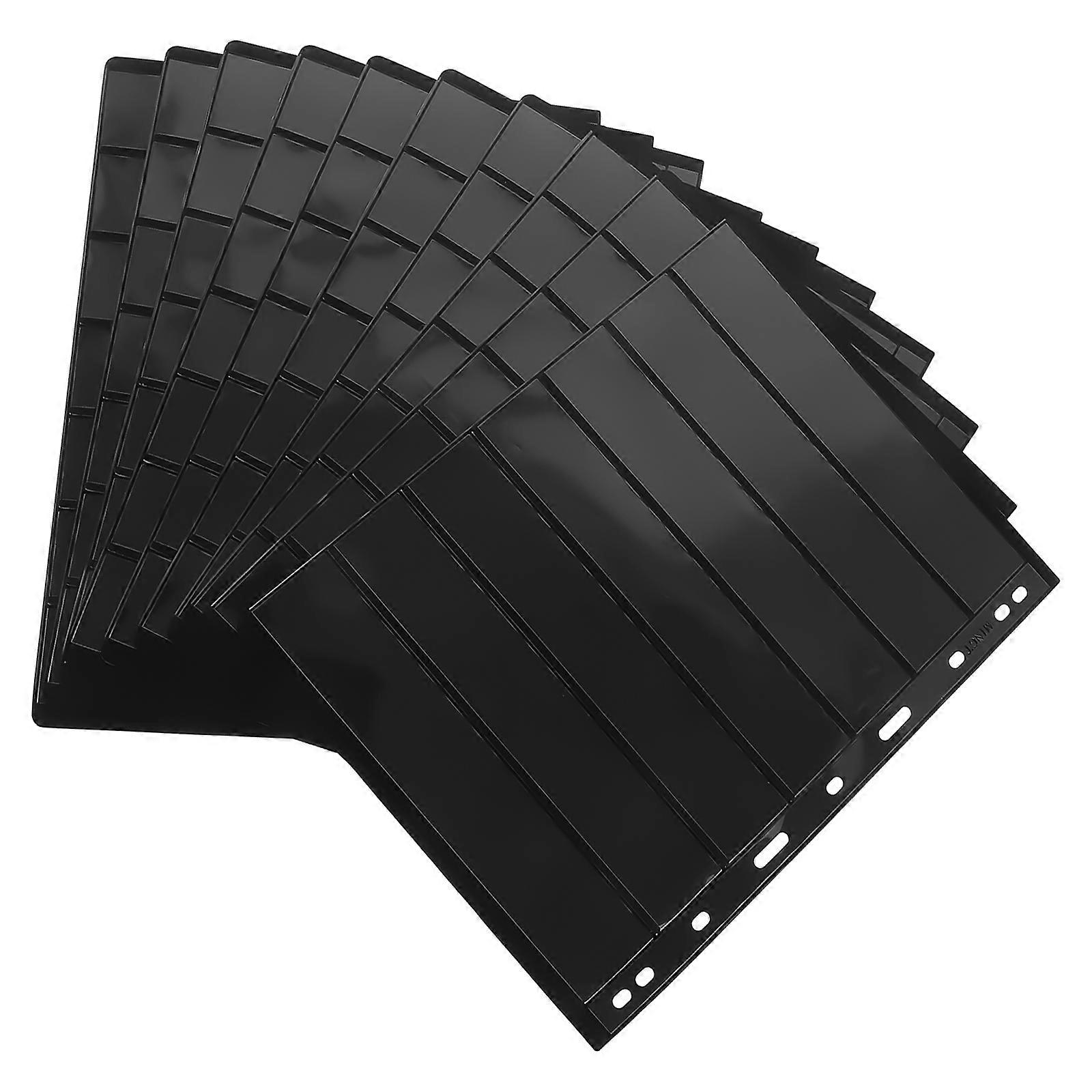 Stamp Album Loose Leaf Storage Pouches for Storing 50 Sheets Black