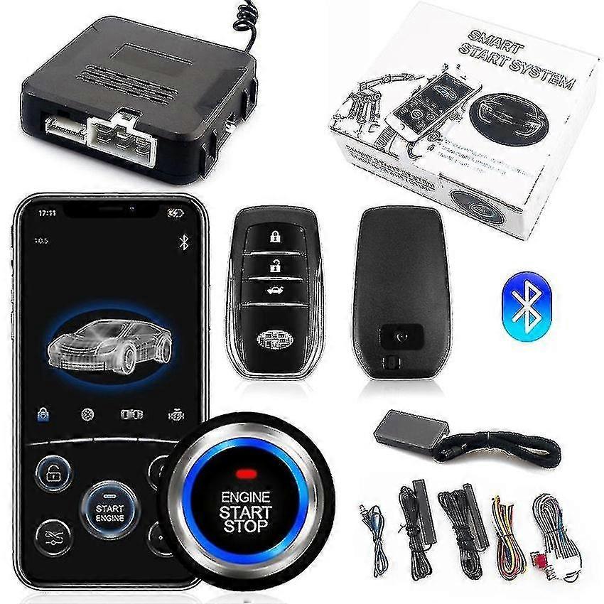 Bluetooth Car Remote Start Stop Kit with Mobile App Control PKE Keyless Entry Alarm