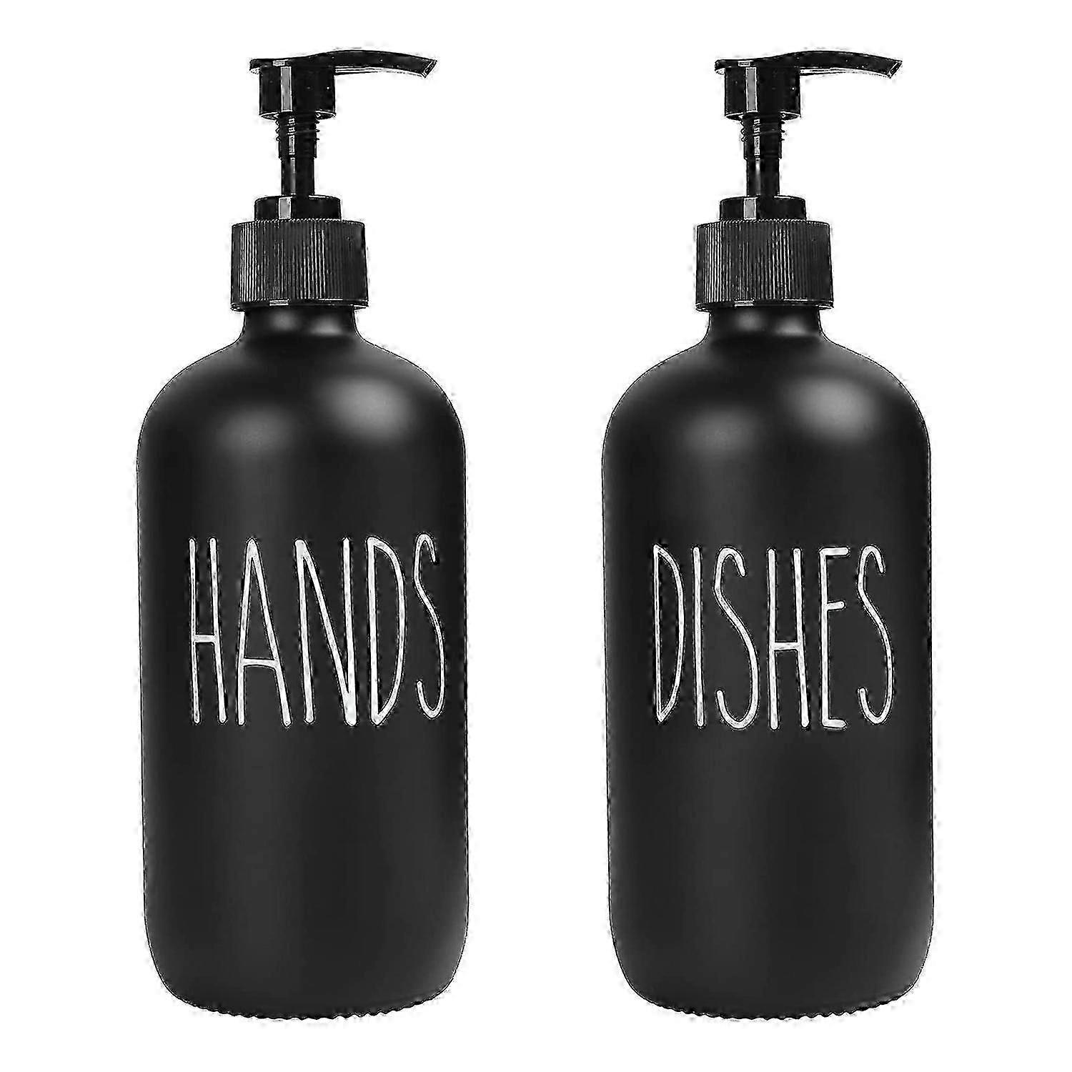 2 عبوة مجموعة موزع الصابون: صابون أطباق وموزع مضخة زجاجية 16 أونصة للاستخدام في المطبخ والحمام